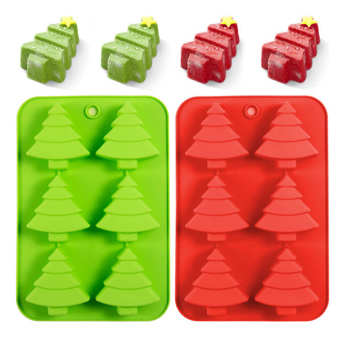 Anydesign Moldes De Silicona De Navidad, Color Rojo, Verde,