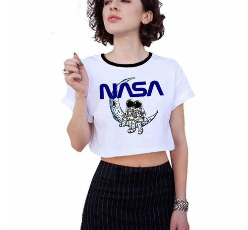 Blusa/playera Nasa Mujer Estampado Bonito Crop Top Casual