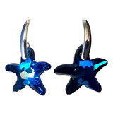 Aros Estrella De Mar Cristal De Swarovski Y Plata Fina 925