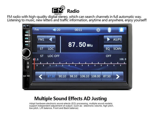 Auto Radio Full Hd 1080p Usb Sd Bluetooth + Espejo (android) Foto 10
