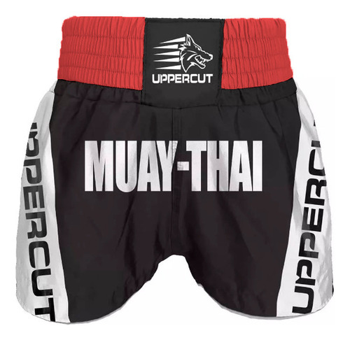 Calção Short Muay Thai Premium Br - Branco/preto - Treino