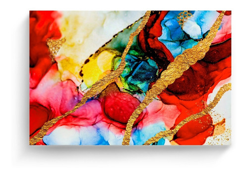 Cuadro Marmol Textura Dorada Canvas Decorativo Moderno 4k