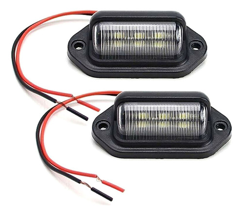 Kit 2 Luz De Placa Carro 6 Leds Caminhão Carretinha 12v 24v