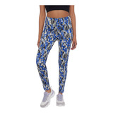 Calza Deportiva Mujer Pitillo Full Print Celeste Corona