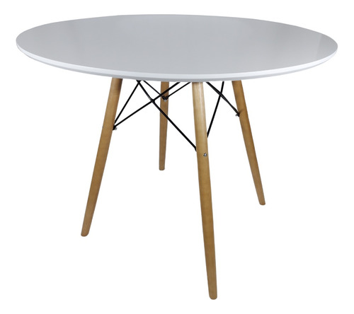 Mesa Jantar 80cm Redonda Charles Eiffel Eames Pé Palito Cp