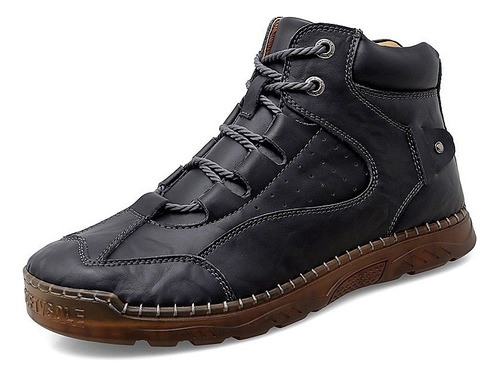 Hombres Casual Zapatos De Cuero Botas Senderismo Caminar