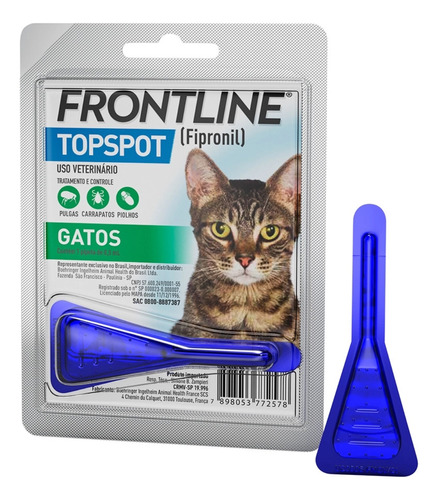 Frontline Topspot Antipulgas Merial Gatos 0,5ml Anti Pulgas