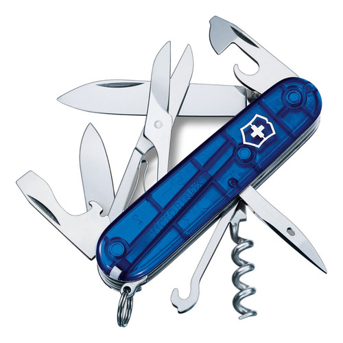 Victorinox Navaja Climber, 14 Usos Color Azul Traslúcido