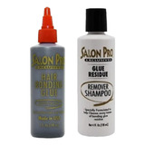 Salon Pro Pegamento Latex 4 Oz + Shampoo Removedor Color Negro