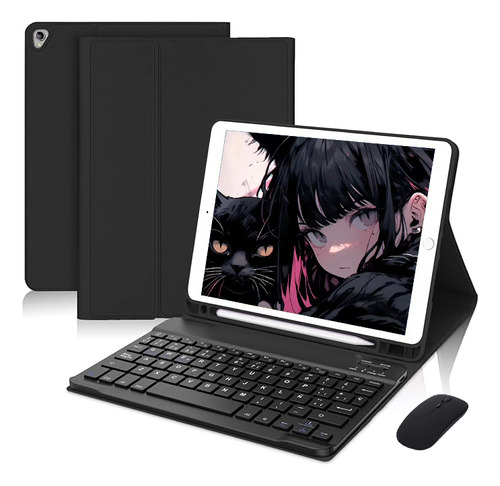 Capa Para Tablet+teclado+mouse Para iPad 9ª/8ª/air5/air4