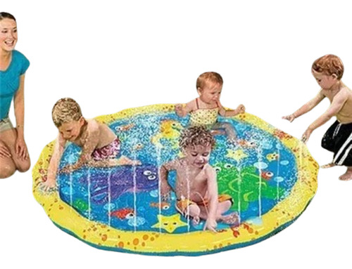 Alfombra Lanza Agua Juego De Agua Niños Piscina Rocia Agua