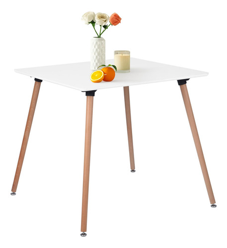 Moderna Mesa De Comedor Cuadrada De 31.5 Pulgadas Para 2-4 P