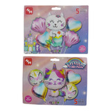 Set De Globos Gatito Unicornio X5 Pcs