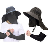 2pcs Gorra Pesca Sombrero Senderismo El Sol+mangas Deportiva