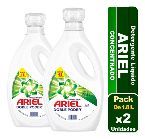 Detergente Ariel Liquido Concentrado Pack De 2 Unidades