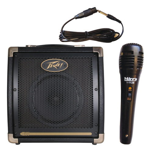 Combo Karaoke Microfono Amplificador Peavey Voz Teclado Niño Color Negro