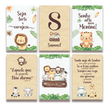 Kit 6 Placas Quadros Decorativos Menino Bebê Safari  