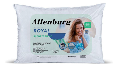 Travesseiro Altenburg Royal P/ Dormir De Lado Anti Alérgico