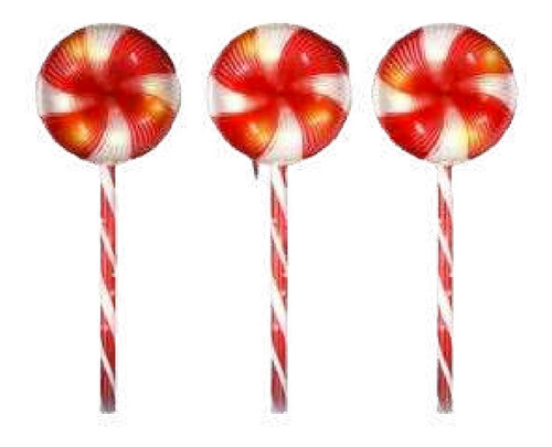 Pack 5 Bastones Candy Navideños Luz Solar 45cm