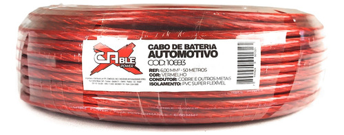 Cabo De Bateria 16mm 25m De Cobre Alimentação Som Autumotivo