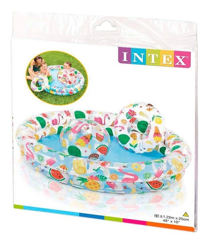 Piscina Inflable Intex + Flotador + Pelota 122x25 Cm Niñas 