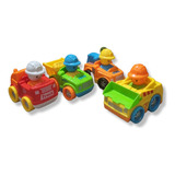 Kit 4 Mini Trucks Cartoon Brinquedo Carrinhos Infantil 