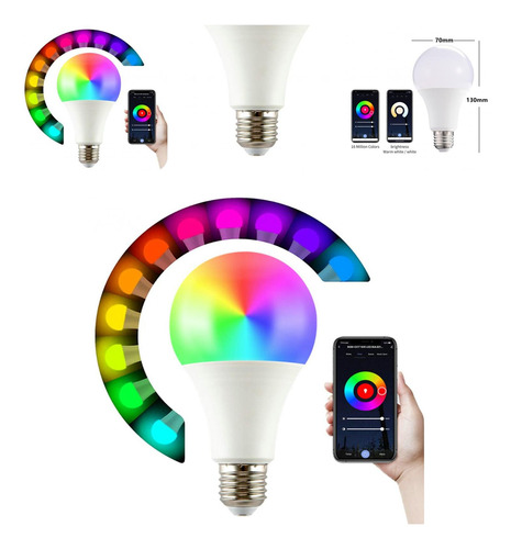 Lámpara Led: Bombilla Led Colorida Con Voz Para Obtener Ener