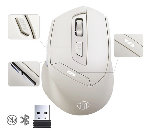 Mouse Inalámbrico Bluetooth Recargable Ergonomía 2.4g 3modos