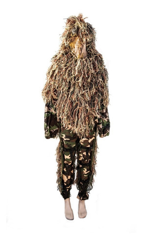  Camuflaje Táctico , Poncho Tipo Ghilie + 1/2 Pantalón 