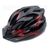 Capacete Ciclismo Bike Tsw Raptor Ii Com Led E Viseira Cor Preto-vermelho Tamanho M