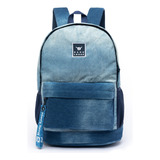 Mochila Hang Loose Unissex Moderna Fashion Resistente Preta Cor Azul