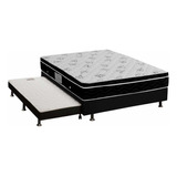 Cama Box C/aux Casal: Colchão Ortobom Nanolastic Physical+b