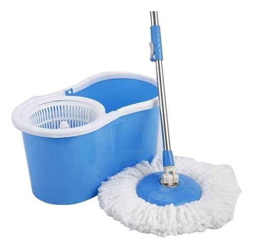 Trapeador Exprimidor Automático Spin Mop Con Cubeta Color Azul