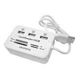 Lector De Tarjetas Ercrysto Y Concentrador Usb De 3 Puertos,