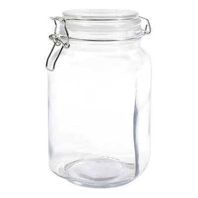 Bote Hermetico Cuadrado De Vidrio De 1500 Ml Color Transparente