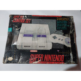 Super Nintendo Modelo 001 Na Caixa Destravado Com 02 Controles + 04 Jogos Originais + Manual + Poster + Postal