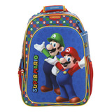 Mochila Super Mario Bros Y Luigi Estampado Multicolores Primaria Mb65967 Chenson