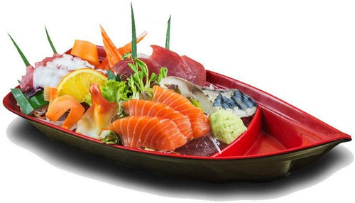 Happy Sales Plate, For Sushi, Boat Shape, 25 X 11 Cm Aa