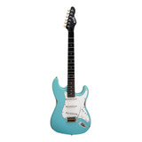 Guitarra Eléctrica Slick Sl57 Stratocaster De Fresno Daphne Blue Con Diapasón De Arce