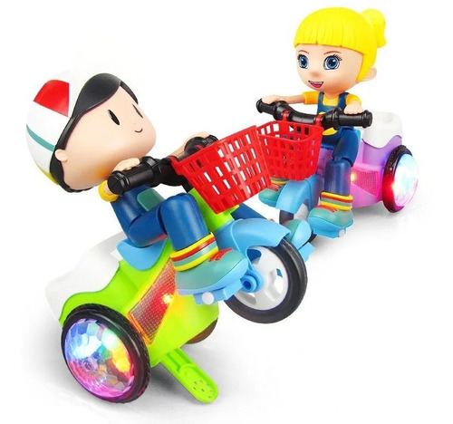 Moto Triciclo Infantil Bate E Volta Gira 360° Menina Menino