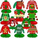 Ugly Sweaters Centros De Mesa De Panal Decoraciones Navideña