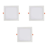 Pack 3 Focos Led Panel Plafón Empotrado Techo Cuadrado 12w