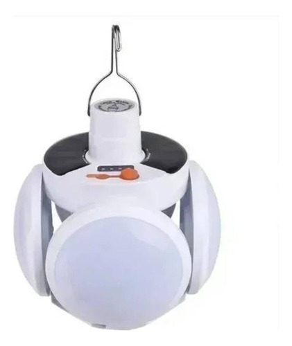 Lampara Solar De Emergencia Bombilla Redonda Led Camping Color Blanco