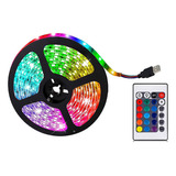 Tira Led Cinta Multicolor 5mts/300 Rgb Luces Decoración 