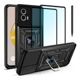 Case Para Moto G73 Anel Camera + 2x Película + Canetinha