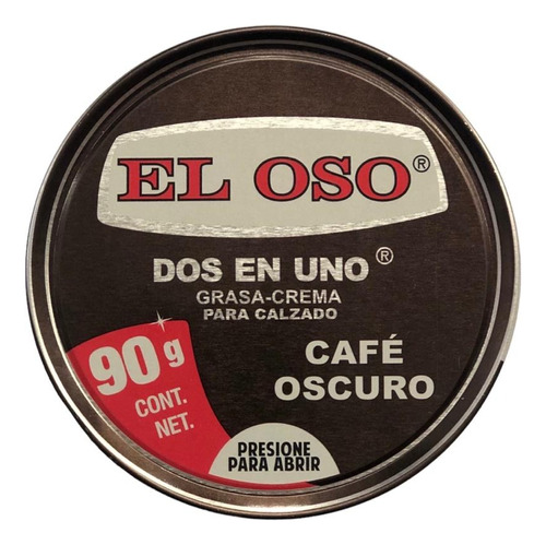 Grasa En Crema Para Calzado El Oso Dos En Uno Café 90 G