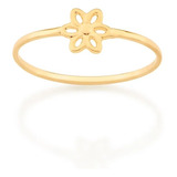 Anel Rommanel Skinny Ring Flor Vazada 512881 Folheado A Ouro