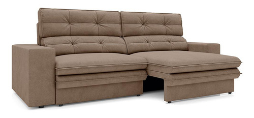 Sofa 4 Lugares Retratil E Reclinavel Pegasus 2,30m Cor Capuccino