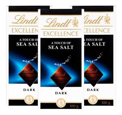 Chocolate Lindt Excellence Tableta Sea Salt 100 Gr. X3