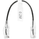 Cable De Parcheo Slim Utp Cat6 - 20 Cm Negro Diámetro